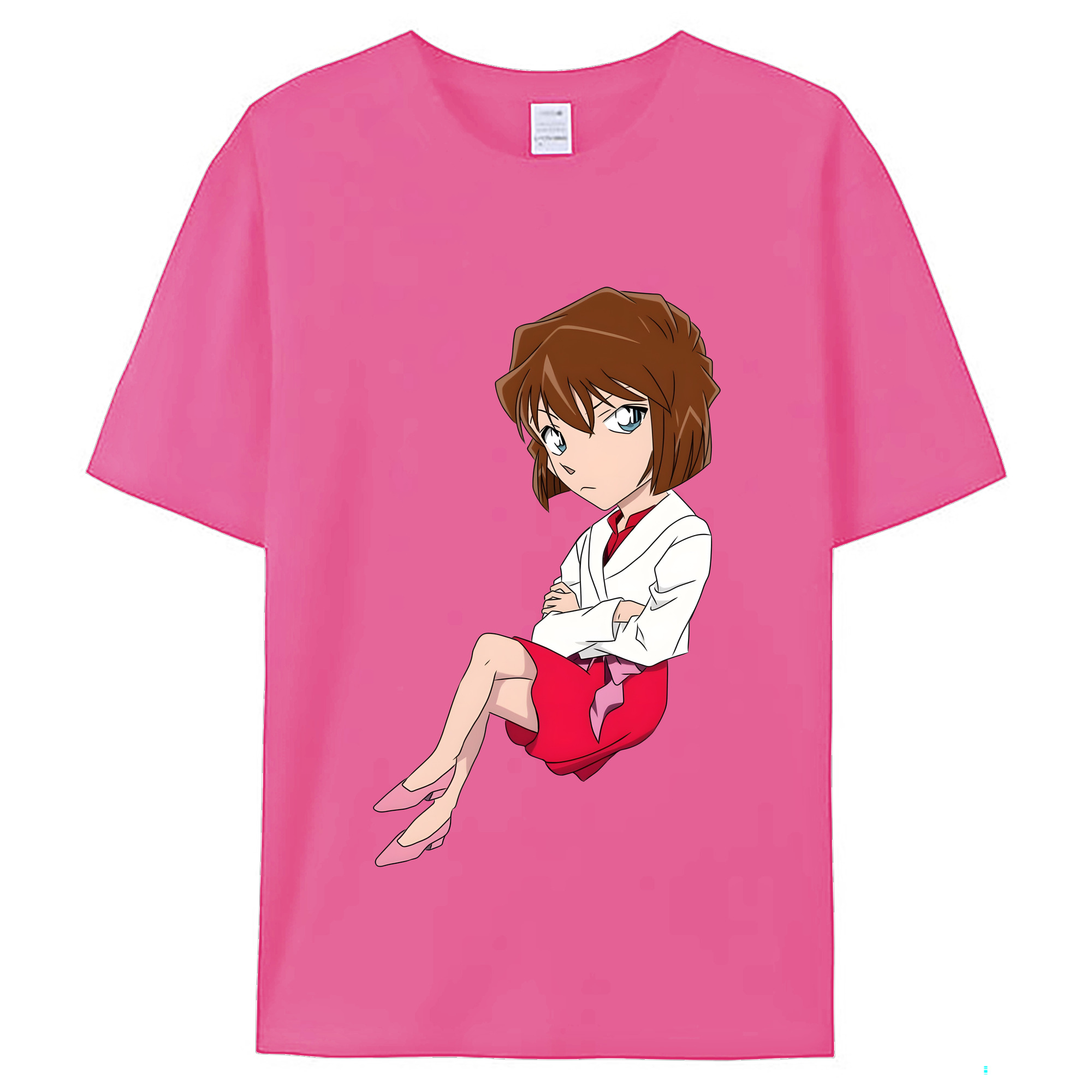 （画像用） 名探偵コナン 灰原 哀 はいばら あい Detective Conan Anita Hailey、Vi Graythorn Haibara Ai レディースカジュアルプリントTシャツ（綿100％）
